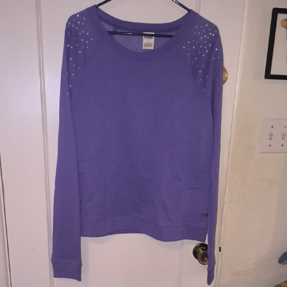PINK Victoria's Secret | Lavender Sweatshirt with Embellished Shoulders